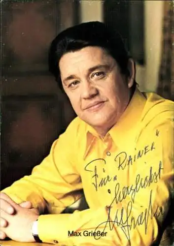 Ak Schauspieler Max Grießer, Portrait, Autogramm