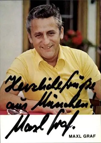 Ak Schauspieler Maxl Graf, Portrait, Autogramm