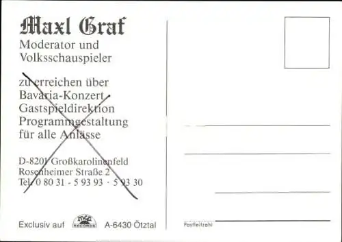 Ak Schauspieler Maxl Graf, Portrait, Autogramm, Volksschauspieler