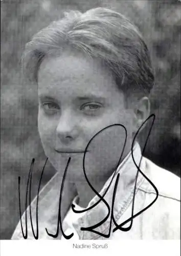 Ak Schauspielerin Nadine Spruß, Portrait, Autogramm, Serie Lindenstraße, Rolle Valerie Zenker