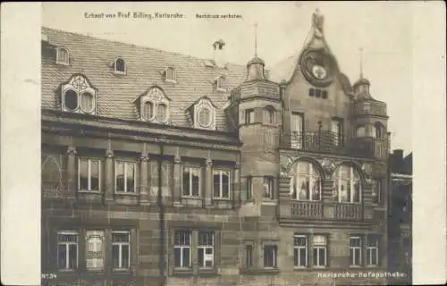 Jugendstil Ak Karlsruhe in Baden Württemberg, Hof Apotheke, Architekt Hermann Billing