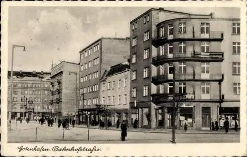 Ak Gdynia Gotenhafen Pommern, Bahnhofstraße