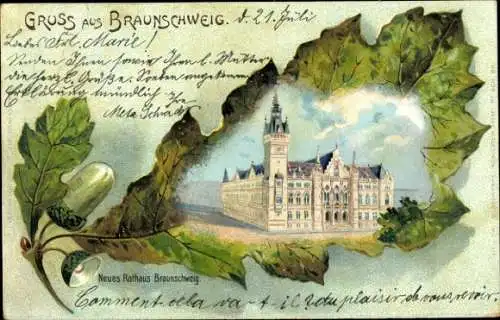 Litho Braunschweig in Niedersachsen, Neues Rathaus