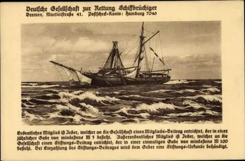 Ak Deutsche Gesellschaft zur Rettung Schiffbrüchiger, Bremen, Martinstraße 41