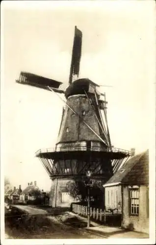 Ak Niederlande, Windmühle, Häuser