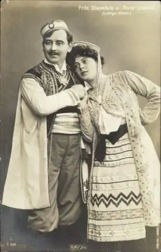 Ak Opernsäger Fritz Sturmfels und Anny Untucht, Lustige Witwe