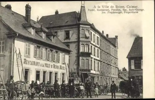 Ak Colmar Kolmar Alsace Haut Rhin, Restaurant in der Stadt Reims