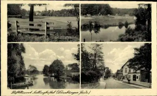 Ak Bad Fallingbostel im Heidekreis, Fluss, Straße, Ruderboot