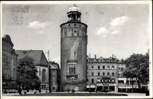 Ak Görlitz in der Lausitz, Dicker Turm, Miele Geschäft