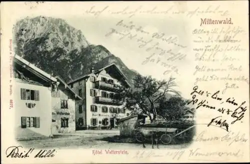 Ak Mittenwald in Oberbayern, Hotel Wetterstein