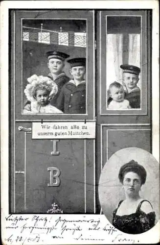 Ak Prinzessin Luise von Österreich Toskana, Königin von Sachsen, Kinder