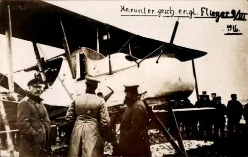 Foto Ak Noyelles Somme, Letztes von Immelmann abgeschossenes Flugzeug, I WK