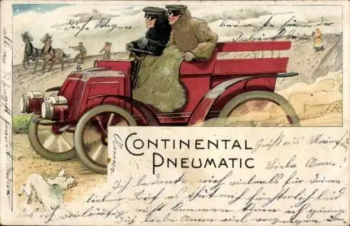 Litho Reklame, Continental Pneumatic, Automobil