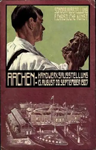 Ak Aachen, Handwerksausstellung 1907, Sonderausstellung für Christliche Kunst