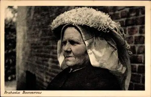 Ak Nordbrabant Niederlande, Alte Frau in Tracht, Portrait