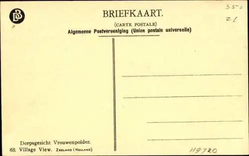 Ak Zeeland Niederlande, Dorfbewohner, Niederländische Tracht, Straße, Häuser