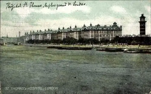 Ak London, Blick auf das St. Thomas's Hospital