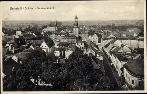 Ak Bierutów Bernstadt Schlesien, Gesamtansicht