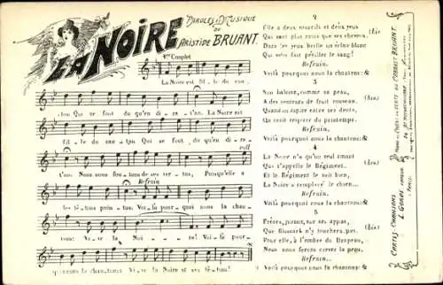 Lied Ak La Noire, Paroles et Musique de Aristide Bruant, Frauenportrait
