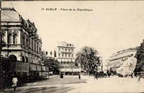Ak Algier Alger Algerien, Place de la Republique