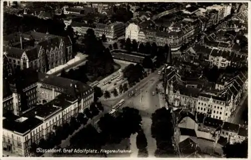 Ak Düsseldorf am Rhein, Graf-Adolfplatz, Fliegeraufnahme