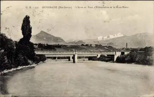 Ak Annemasse Haute Savoie, L'Arve au Pont d'Etrembieres, Mont-Blanc