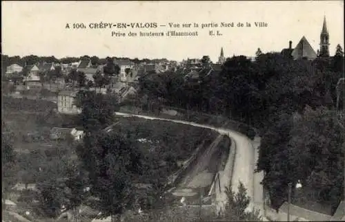 Ak Crépy en Valois Oise, Gesamtansicht, Nordseite