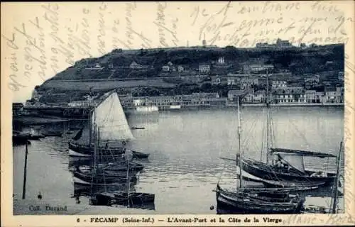 Ak Fécamp Seine Maritime, Avant-Port, Cote de la Vierge