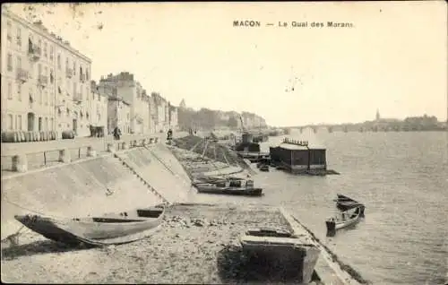 Ak Mâcon Saône-et-Loire, Quai des Marans