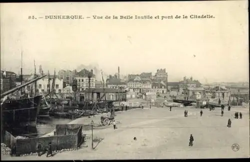 Ak Dunkerque Dünkirchen Nord, Vue de la Belle Inutile, Pont de la Citadelle