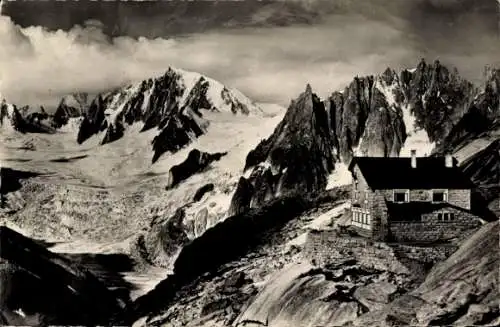 Ak Chamonix Mont Blanc Haute Savoie, Refuge du Couvercle, Mont Blanc