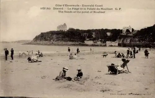 Ak Dinard Ille et Vilaine, Strand, Pointe du Moulinet