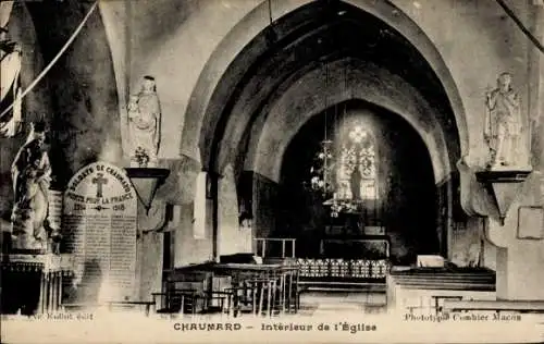 Ak Chaumard Nièvre, Inneres der Kirche