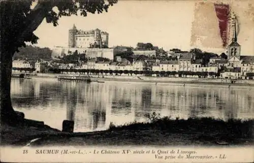 Ak Saumur Maine et Loire, Chateau, Vue prise du Marronnier