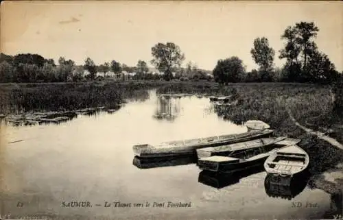Ak Saumur Maine et Loire, Le Thouet vers le Pont Fouchard