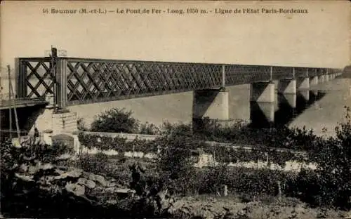 Ak Saumur Maine et Loire, Pont de Fer
