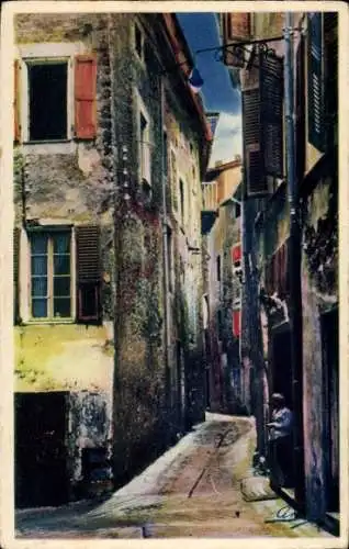 Ak Menton Alpes Maritimes, Vieille Rue