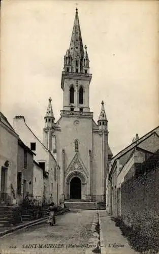 Ak Saint Maurille Maine-et-Loire, Kirche