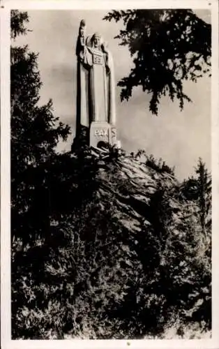 Ak Les Houches Haute Savoie, La Statue du Christ Roi