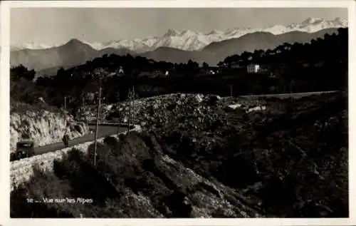 Ak Haute Savoie? Alpenpanorama, Straße