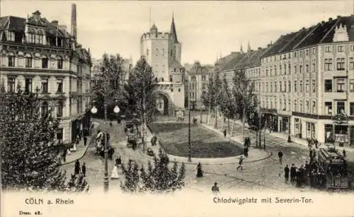 Ak Köln am Rhein, Chlodwigplatz, Severin-Tor