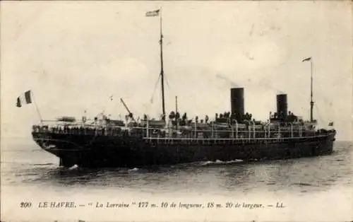 Ak Dampfer La Lorraine, CGT, French Line