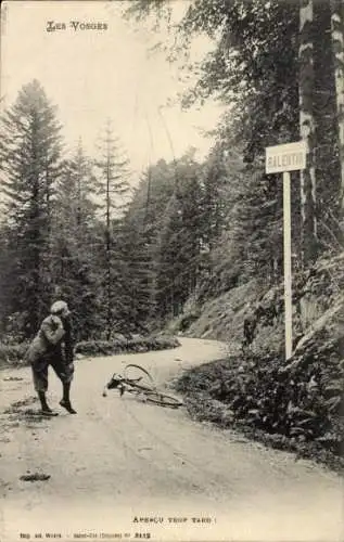 Ak Vogesen, Radfahrer, Straße, Wald, Fahrrad