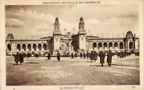Ak Exposition Coloniale de Marseille, Le Grand Palais