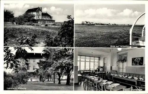 Ak Wittdün auf Amrum Nordfriesland, Panorama, Kinderheim Lenzheim Südseite, Speisesaal