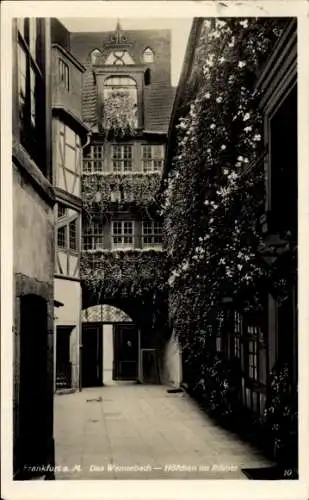 Ak Frankfurt am Main, Das Wannebach, Höfchen im Römer