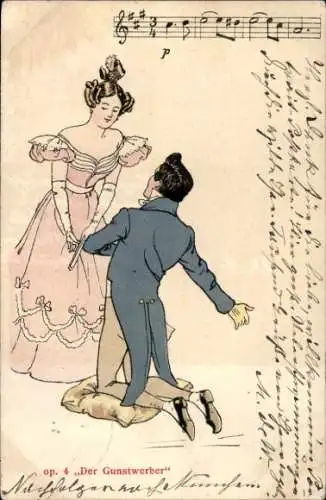 Ak Der Gunstwerber, Liebespaar
