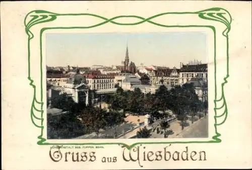 Ak Wiesbaden in Hessen, Teilansicht