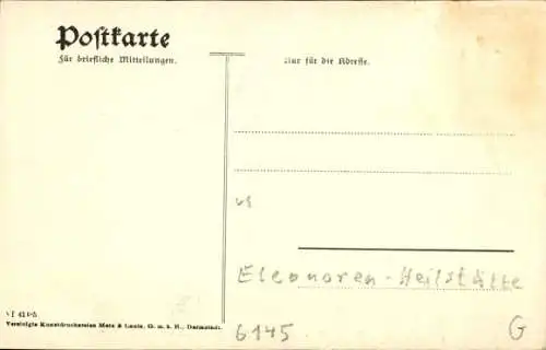 Ak Lindenfels Odenwald, Eleonoren Heilstätte, Hauptgebäude