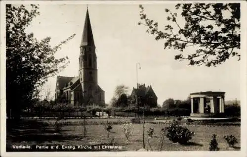 Ak Vorhalle Hagen in Westfalen, Evangelische Kirche, Ehrenmal